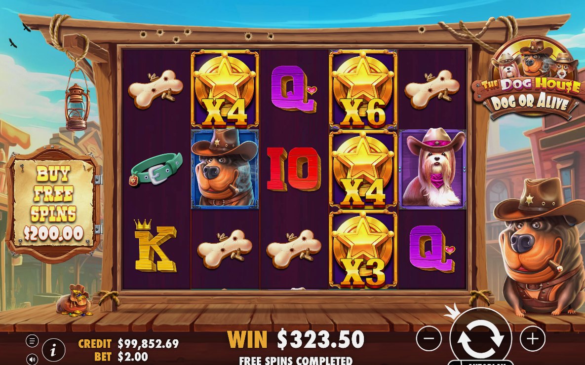Win screen with a Wild multiplier on the payline